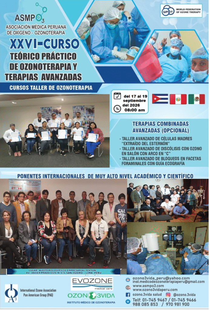 Flyer del XXVI Curso de Ozonoterapia